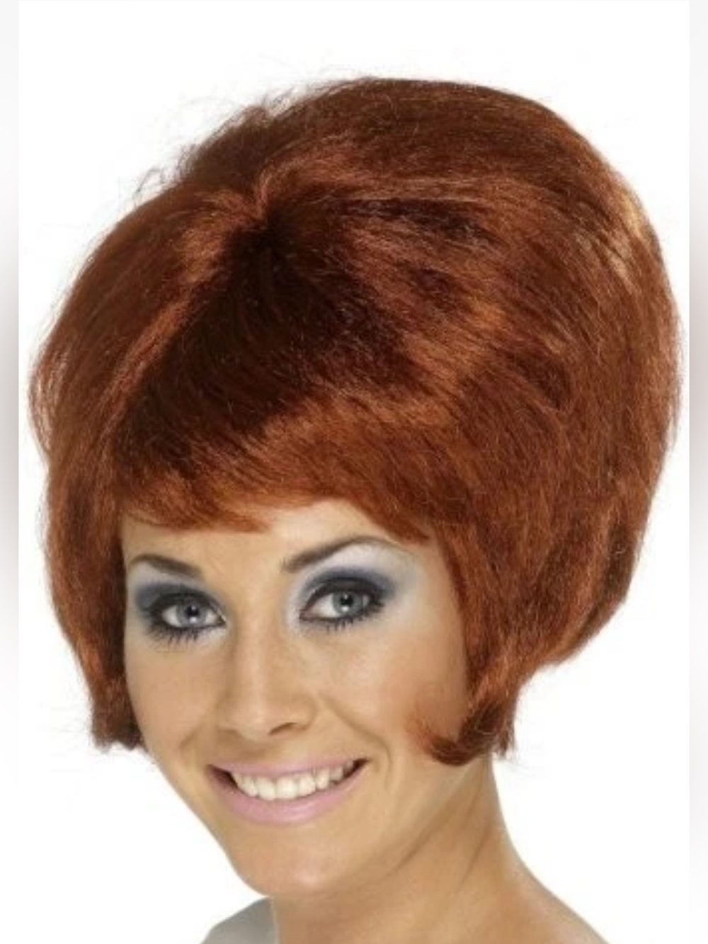 Beehive RED AUBURN Wig Adult 60s Costume Halloween GOGO GIRL Austin Powers Girl
